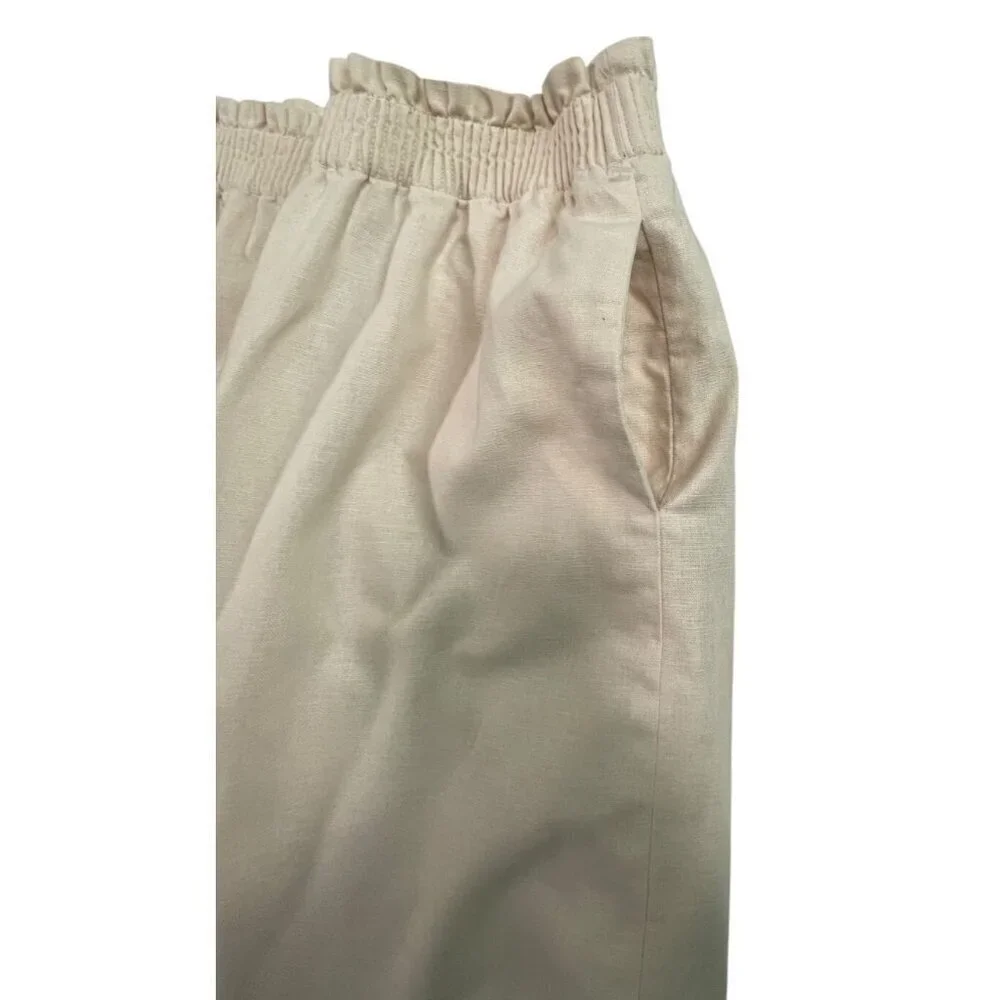J. Crew Women's Dusty Ivory Linen/Cotton Lined A-Line City Skirt SIZE-14 - Picture 5 of 5